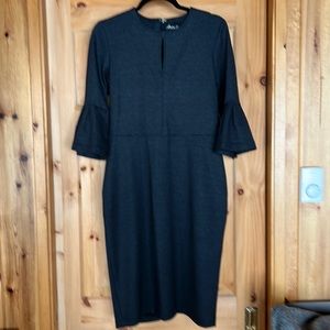 Black and charcoal micro check dress. 3/4 sleeve length